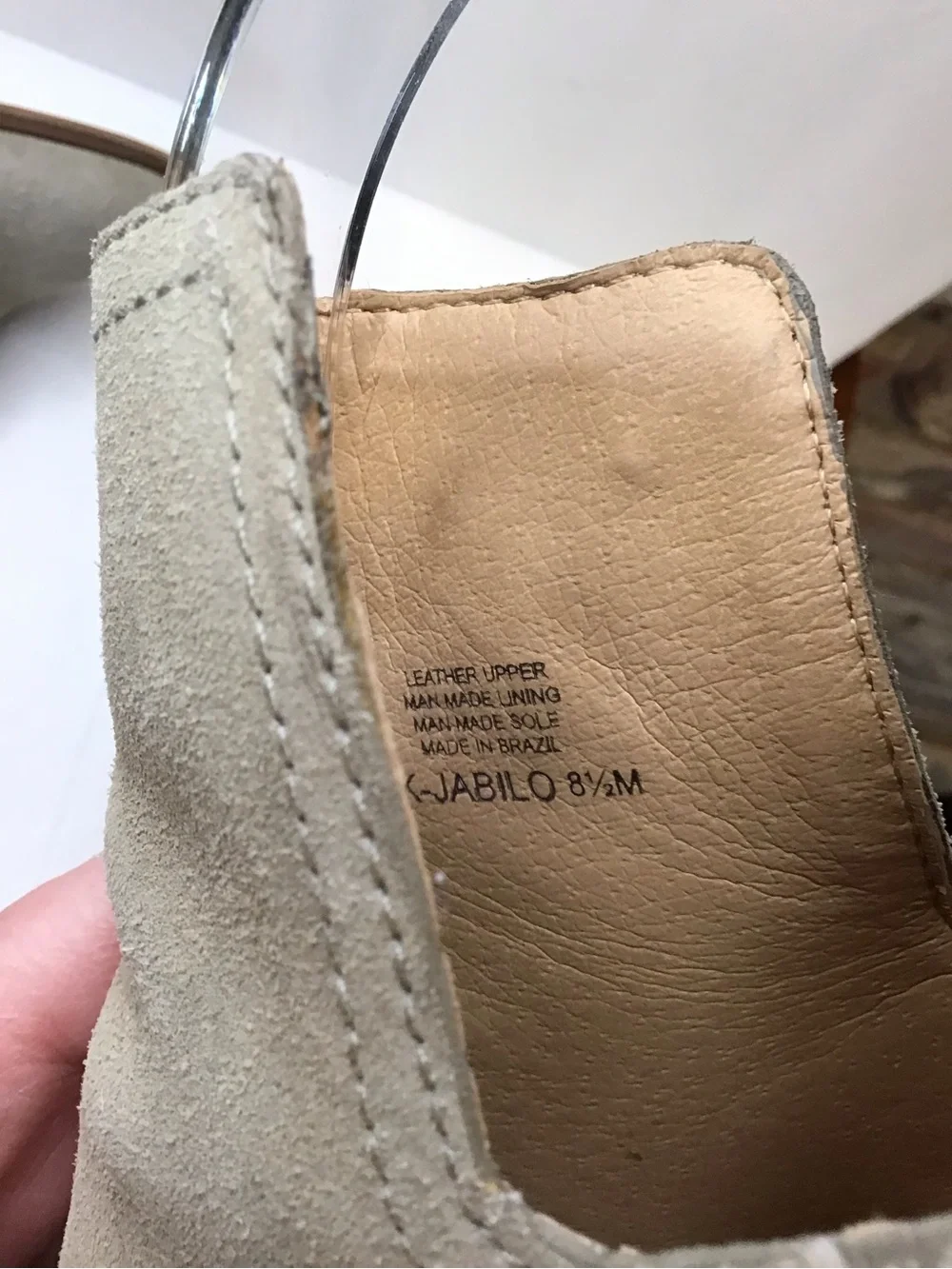 LUCKY BRAND Women's Suede Cutout Pointy Toe Ankle Boots in Light Taupe 8.5